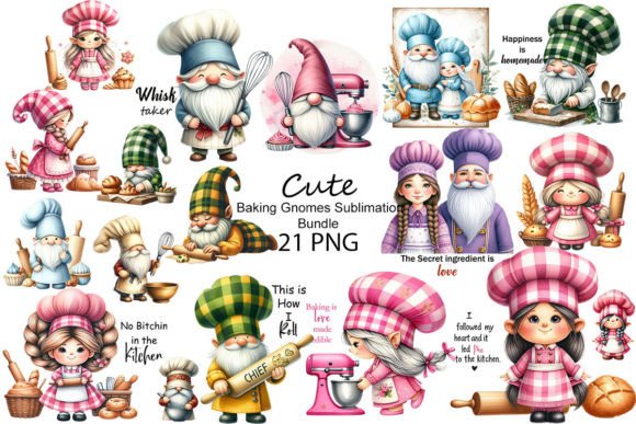 Download Cute Baking Gnomes Sublimation Bundle - Sublimation bundle Collection