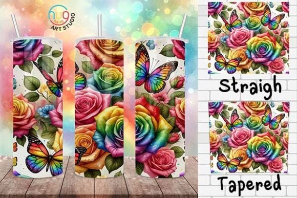 Download Rainbow Watercolor Roses Pride Tumbler - Rose Collection