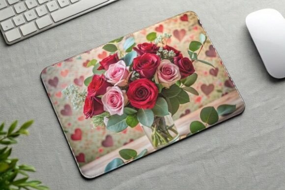 Download Rose &amp; Eucalyptus Floral PNG Mouse Pad - Rose Collection