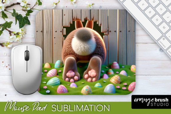 Download Easter Mousepad Bunny 3D Hole in Wall - Mousepad Collection