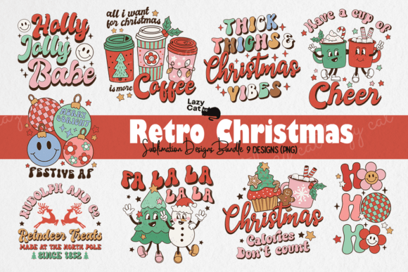 Download Retro Christmas Sublimation Bundle - Sublimation bundle Collection