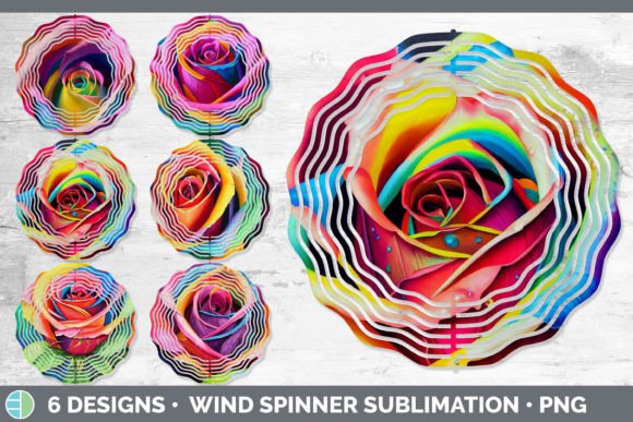 Download Rainbow Roses Wind Spinner | Sublimation - Rose Collection