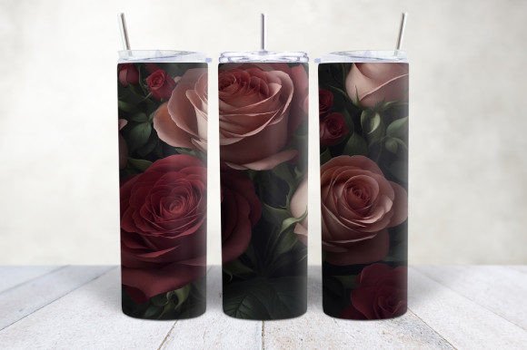 Download 3D Roses Floral Tumbler Wrap - Rose Collection