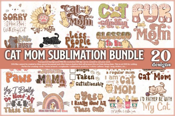 Download Cat Mom Sublimation Bundle - Sublimation bundle Collection