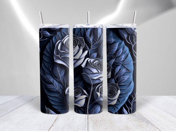 Download 3D Roses Floral Tumbler Wrap Design - Rose Collection