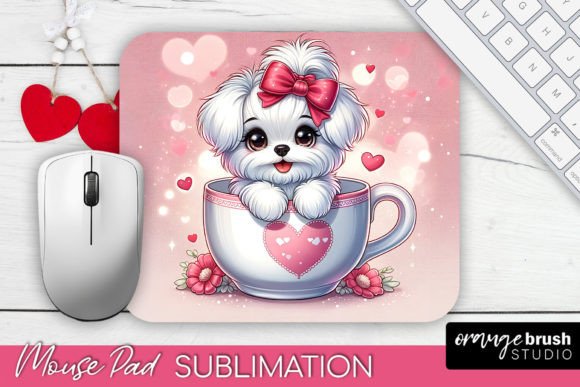 Download Valentine Cute Dog Sublimation Mousepad - Mousepad Collection