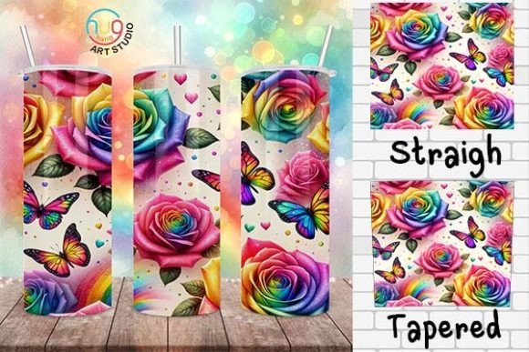 Download Rainbow Watercolor Roses Pride Tumbler - Rose Collection