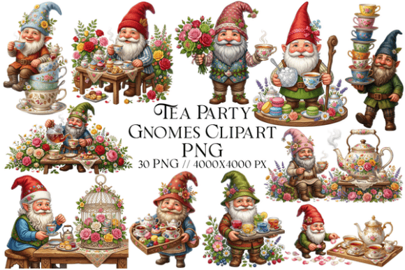 Download Tea Party Gnomes Clipart PNG - Premium Resources