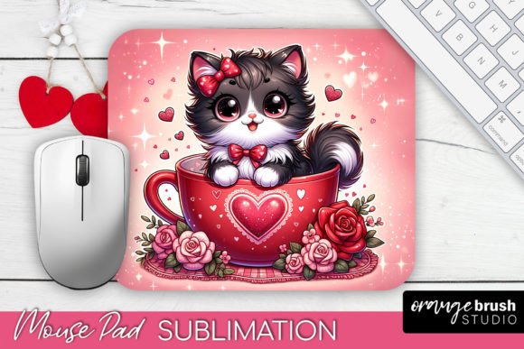 Download Cat Lover Valentine Sublimation Mousepad - Mousepad Collection