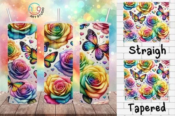 Download Rainbow Watercolor Roses Pride Tumbler - Rose Collection