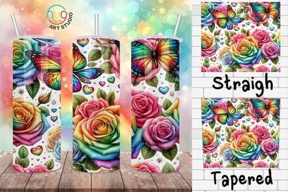 Download Rainbow Watercolor Roses Pride Tumbler - Rose Collection