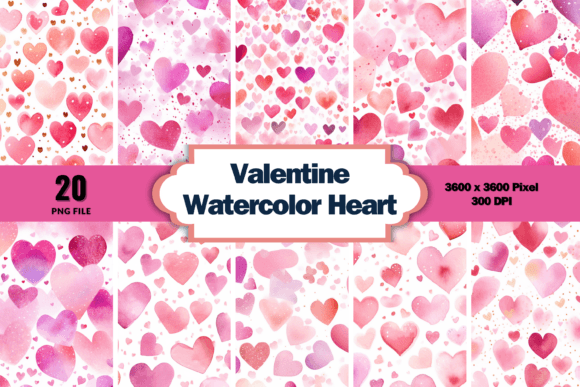Download Valentine Watercolor Heart Background - Valentine watercolor Collection