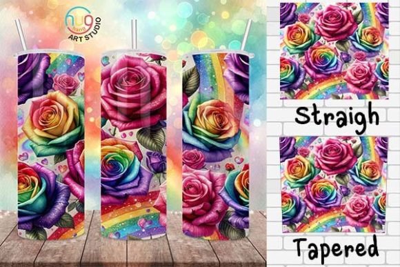 Download Rainbow Watercolor Roses Pride Tumbler - Rose Collection
