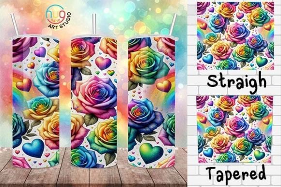 Download Rainbow Watercolor Roses Pride Tumbler - Rose Collection