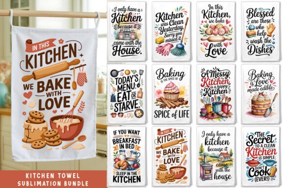 Download Funny Kitchen Towel Sublimation Bundle - Sublimation bundle Collection
