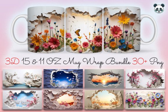 Download 3D Landscape Mug Wrap Sublimation Bundle - Sublimation bundle Collection