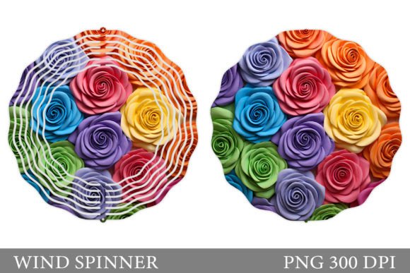 Download 3D Rainbow Rose Spinner Sublimation - Rose Collection