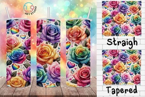 Download Rainbow Watercolor Roses Pride Tumbler - Rose Collection